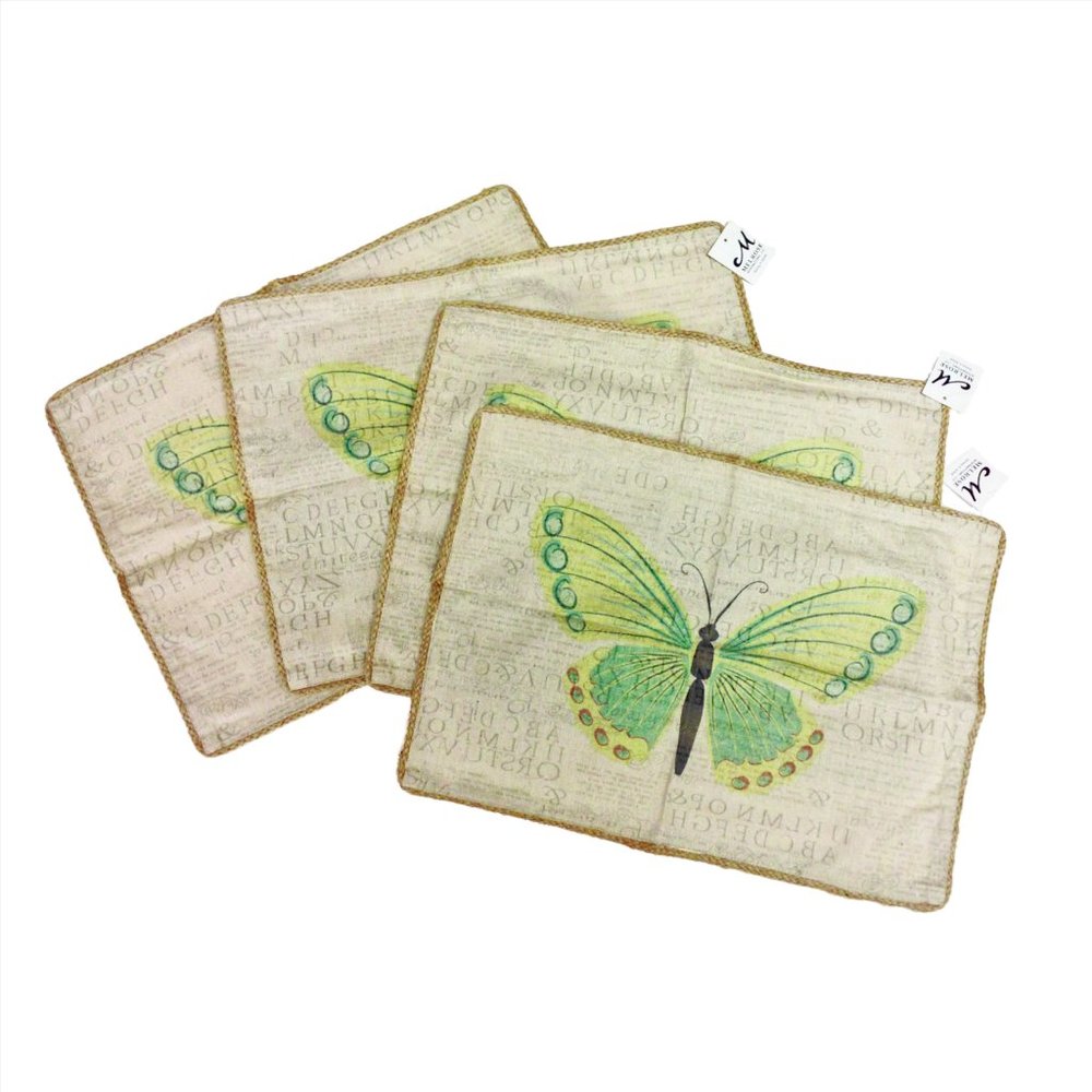 NWT Natural Color Butterfly Place Mats Placemats Set of 4